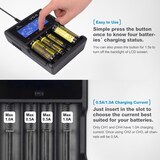 thumbnail of VC4 4-Kanal Li-Ion und NiMH LCD Schnellladegerät mit Einzelkanalsterung für 18650, AA, AAA, C und D