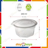 thumbnail of DayBays 2000 Stk. Haushaltsbox PP 250 ml 144x140x38 mm 8 Eckig Salat-Box Alpha mit anhängendem Deckel