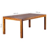 thumbnail of Esszimmertisch MUMBAI 200x100x76 cm Sheesham Massivholz Esstisch Zeitlos, Küchentisch Rechteckig, Holztisch Esszimmer Schlicht, Großer Speisetisch