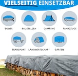 thumbnail of Abdeckplane 80 g/m² (8 x 12 m, Silber) wasserdichte Plane mit Ösen - Gewebeplane Schutzplane