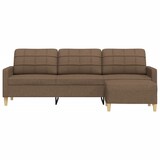 thumbnail of vidaXL 3-Sitzer-Sofa mit Hocker Braun 210 cm Stoff
