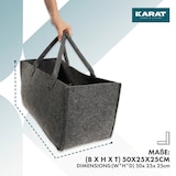 thumbnail of Filztasche 4er Set -  für Kaminholz - robuste und große Einkaufstasche aus Filz, universell einsetzbar - mit Griffen 50 x 25 x 25 cm, Grau 25 L
