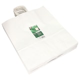 thumbnail of PAPSTAR 25 Tragetaschen, Papier 41 cm x 35 cm x 14 cm weiss mit gedrehtem Tragegriff