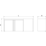 thumbnail of Armário de canto direito em aço inoxidável com portas de batente 1075x340x660 mm