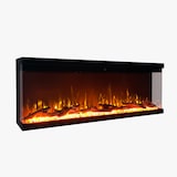 thumbnail of Lareira elétrica de parede, lareira embutida de 3 lados, BOSTON130 L127 x P20 x A44