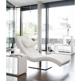 thumbnail of SalesFever Relax ligstoel met nekkussen | hoes kunstleer | frame van roestvrij staal | B 60 x D 170 x H 82 cm | wit