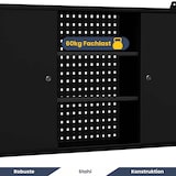 thumbnail of Hängeschrank Werkstatt abschließbar OLIS - Metallschrank hängend | Werkstattschrank Werkzeugschrank Wandschrank Garage, 60x120x20cm Schwarz