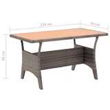 thumbnail of vidaXL 3-tlg. Garten-Essgruppe mit Grau Kissen Poly Rattan