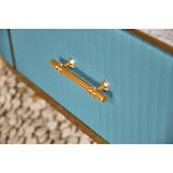 thumbnail of KAWOLA Couchtisch MARIA Marmorplatte Kunstleder hellblau