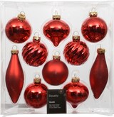 thumbnail of 10 Weihnachtskugeln 6cm Glas mit Rillen Oliven glänzend & matt Christbaumkugeln Weihnachtsbaumkugeln Christbaumschmuck Weihnachtsrot