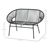 thumbnail of Silla acapulco de 2 plazas silla de jardín con reposabrazos cojines y marco de acero carga 260 kg para balcón terraza patio 132x72x83 cm