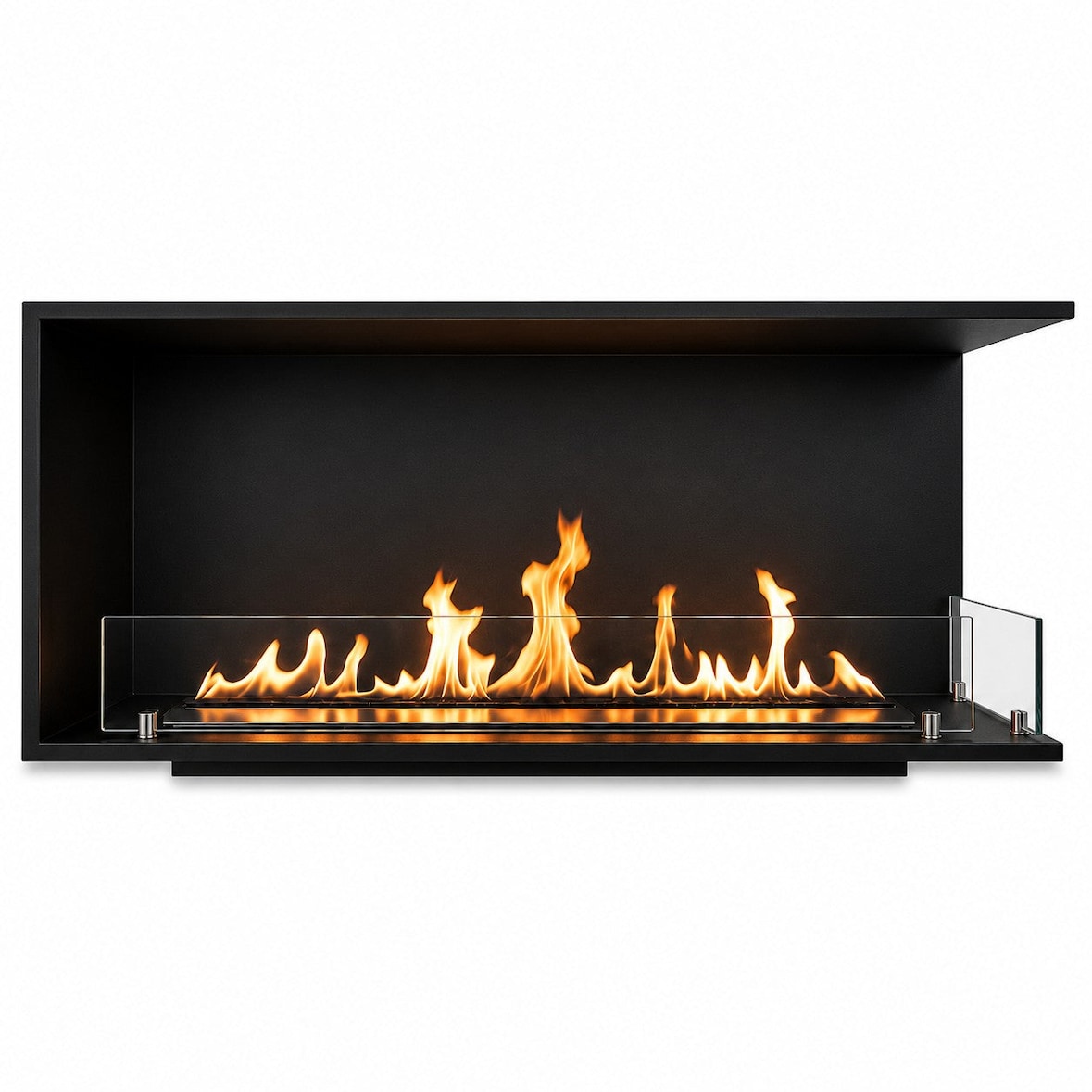 Lareira de canto embutida a bioetanol, 120x50 cm, URANO120 DX TOPLINE