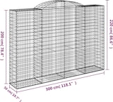 thumbnail of vidaXL Gabionen mit Hochbogen 5 Stk. 300x50x200/220cm Verzinktes Eisen