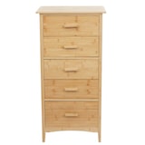 thumbnail of Bamboe ladekast HWC-M24, badkamermeubel kast dressoir badkamermeubel plank, 5 laden, 100x50x40cm