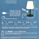 thumbnail of LED Tischlampe kabellos 10x20cm Metall Outdoor dimmbar Warmweiß