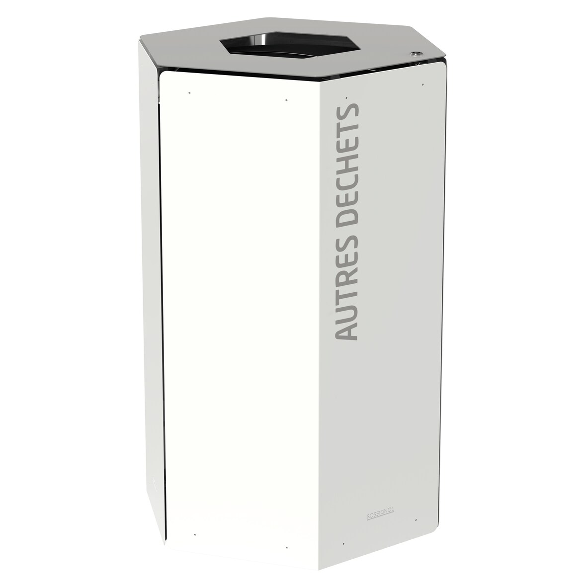 ROSSIGNOL Borne de tri avec seau 40L + serrure HEXATRI autres déchets blanc