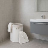 thumbnail of Cesto esquinero para ropa sucia HWC-C21, Caja para ropa sucia Cesto para ropa sucia, Bambú 61x48x35cm 50l ~ marrón