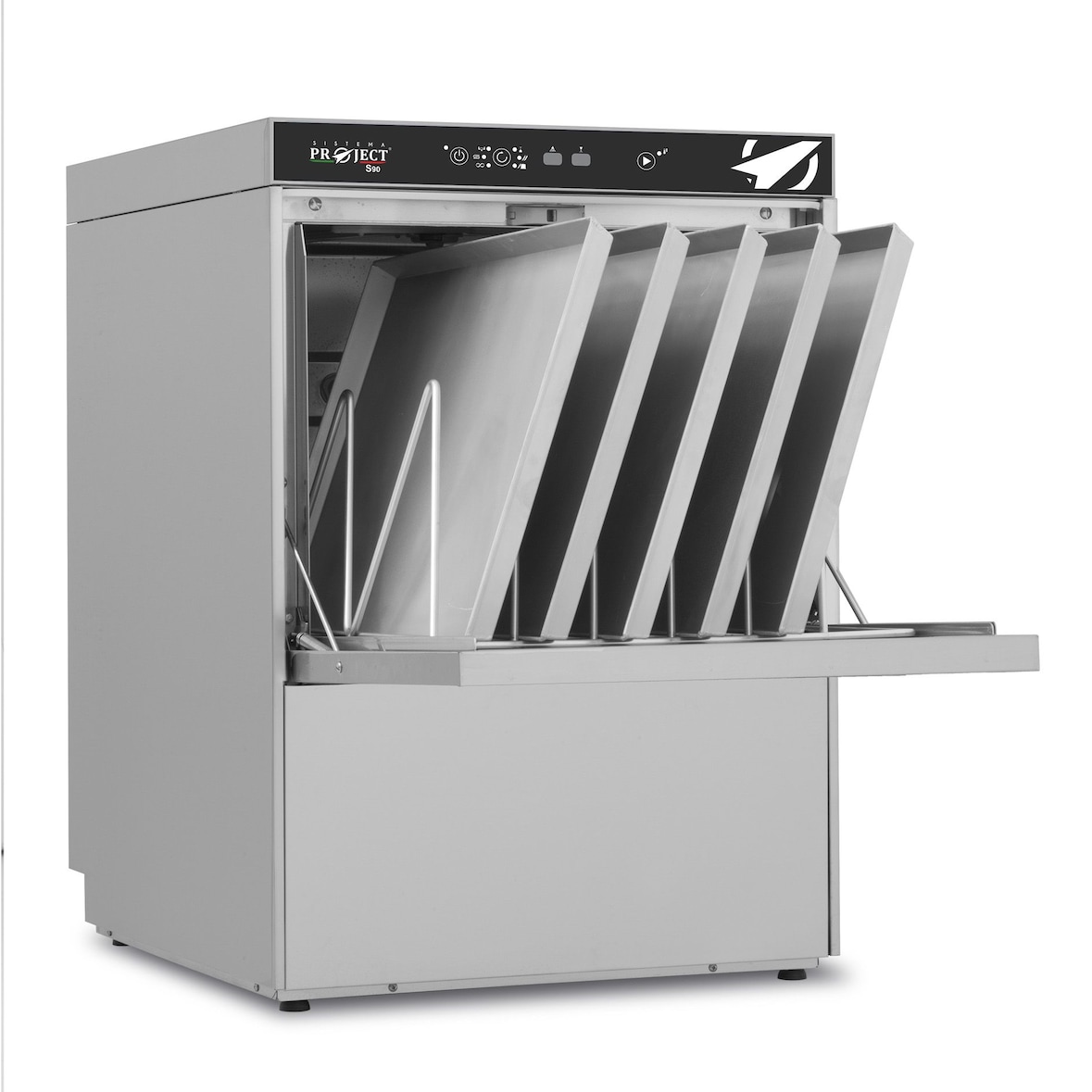 Lavaoggetti lavateglie sottobanco per pentole, vaschette gelato, teglie EN 60x40 e GN1/1. Altezza utile porta 40,5 cm. Doppia parete. Modello S90