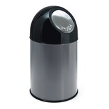 thumbnail of Afvalbak met pushdeksel 30 ltr - metallic, zwart