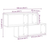thumbnail of vidaXL Wandregal mit Regal Altholz 100 x 20 x 53 cm Holzwerkstoff