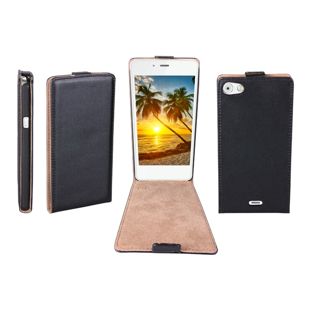 Flip Case für Wiko Highway Pure schwarz ultra slim