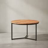 thumbnail of Akazienholz Couchtisch, Elegantes Design, Stauraum, Robustes Eisengestell. 60x60x38 cm | Kadima Design