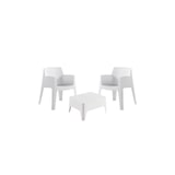 thumbnail of Set Costa - Elegante Conjunto Blanco con 2 Sillas y Mesa Auxiliar con Cajón de Almacenamiento -