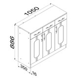 thumbnail of Borst van laden & dressoirs Balia H. 89 x L. 105 x P. 36 cm Wit