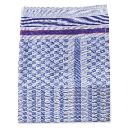 10er Set Grubentücher, 100% Baumwolle, blau kariert, 50x100cm (blau)