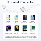 thumbnail of USB-C Lade- und Datenkabel für Apple Geräte – 2 m Schnellladekabel für iPhone 5 bis 14 inkl. Pro, Max, Mini, iPad und iPod – Weiß