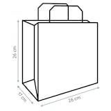 thumbnail of MONOUSO - Bolsa de Papel Kraft con Asas Rizadas 80 g/m² 26+17x26cm (25 Uds)