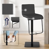 thumbnail of Banco de bar em couro sintético Limon cinza/preto