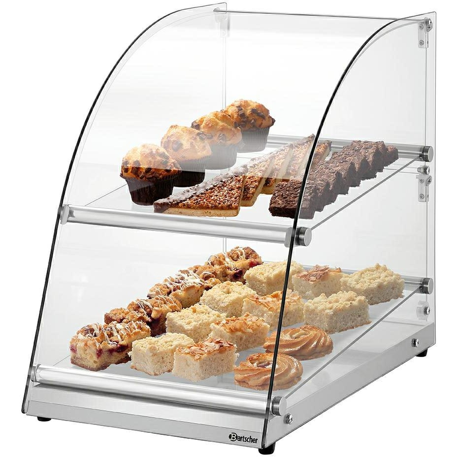 Vitrine neutre à poser - 2 niveaux - 360 mm - Verre et plexiglas  | Bartscher - 700355