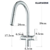 thumbnail of Jana | Grifo extensible de 3 vías premium cromado brillo | Grifo de osmosis acero inoxidable cocina 360 grados | filtro 3 conexiones arco alto