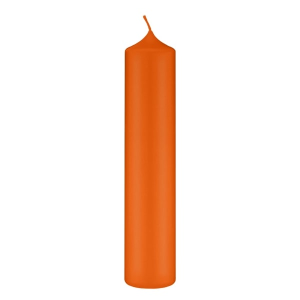 Altarkerzen, Kaminkerzen Karotte Dunkel-Orange 250 x Ø 50 mm, 4 Stück, Kerzen mit Dornbohrung in RAL Kerzengüte Qualität