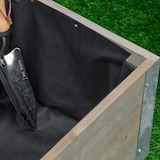 thumbnail of Outsunny Fioriera Rettangolare in Legno con Ruote e Freno Grigio