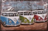 thumbnail of 3D-Metallbild 3 Bullis Stahl Bunt 5x80x120cm Wandbild Wohnzimmerbild Dekobild Flur Büro