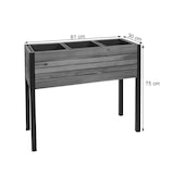 thumbnail of Fioriera HWC-L22, fioriera per aiuole rialzate, 75x81x30cm per esterni in alluminio e legno di acacia certificato MVG, marrone