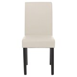 thumbnail of Set van 6 eetkamerstoelen Keukenstoel Littau ~ leer, wit, donkere poten