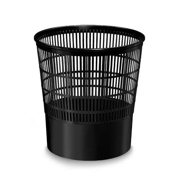 Corbeille à papier ajourée noir 16l