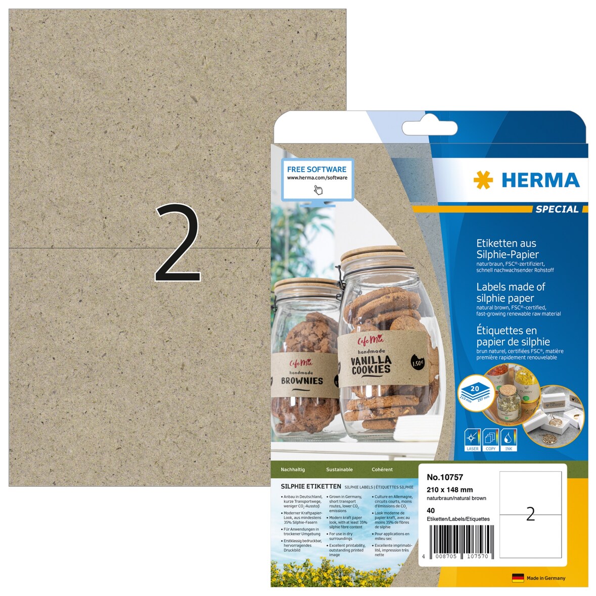 HERMA Etikett Silphie 10757 210x148mm br 40St.