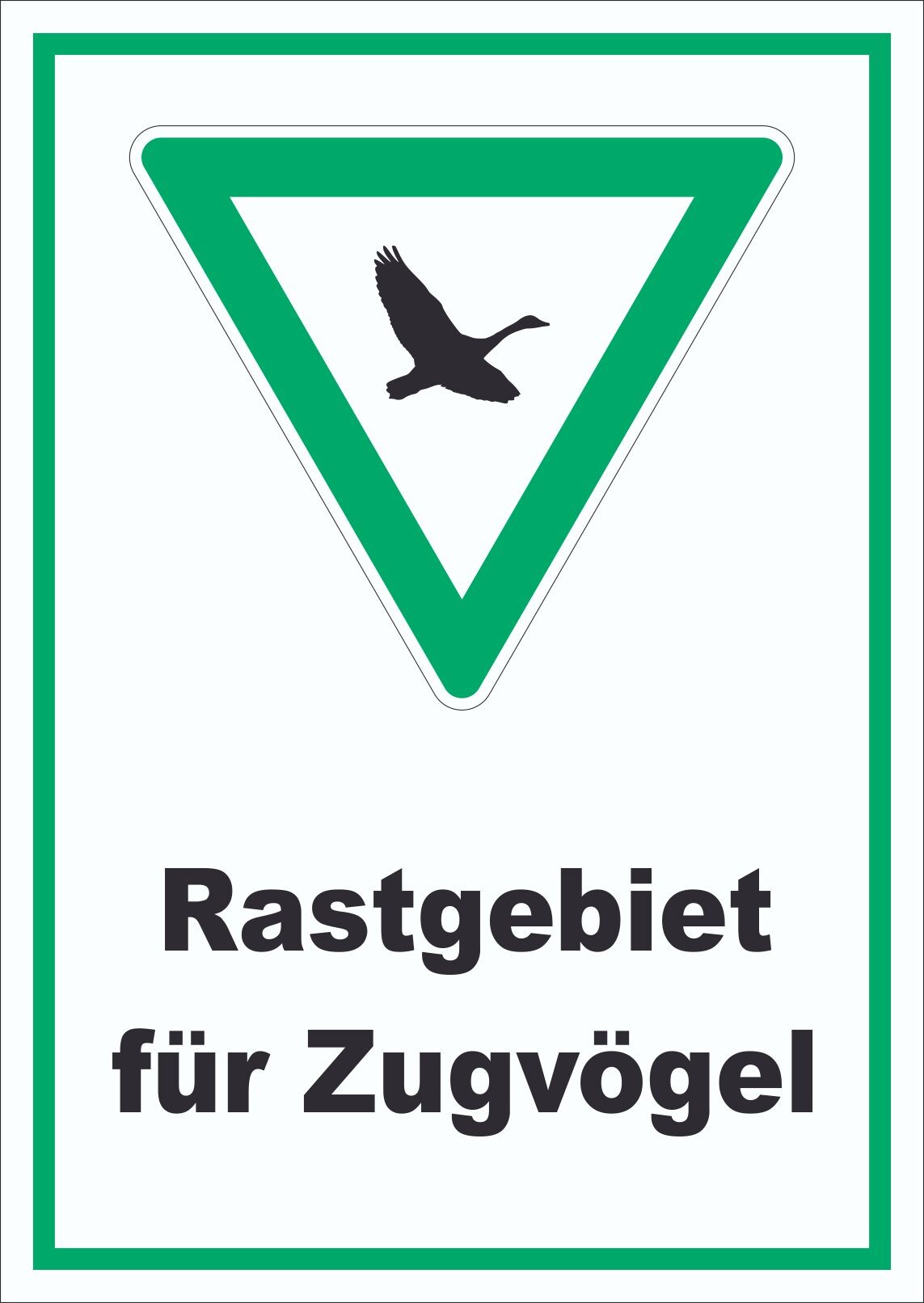 Rastgebiet für Zugvögel Schild A0 (841x1189mm)