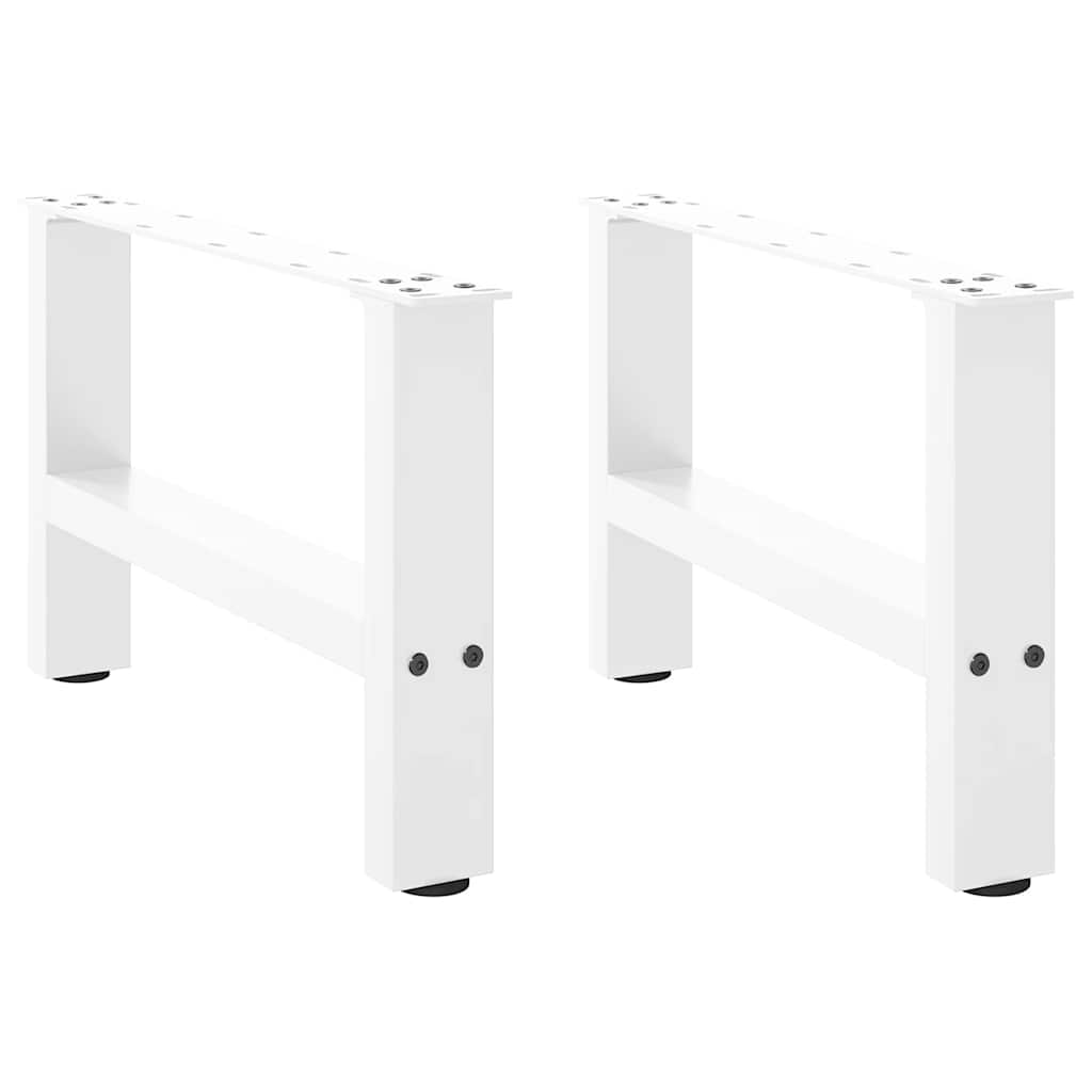 vidaXL Couchtischbeine Weiß 2 Stk. 50x(30-31) cm Stahl