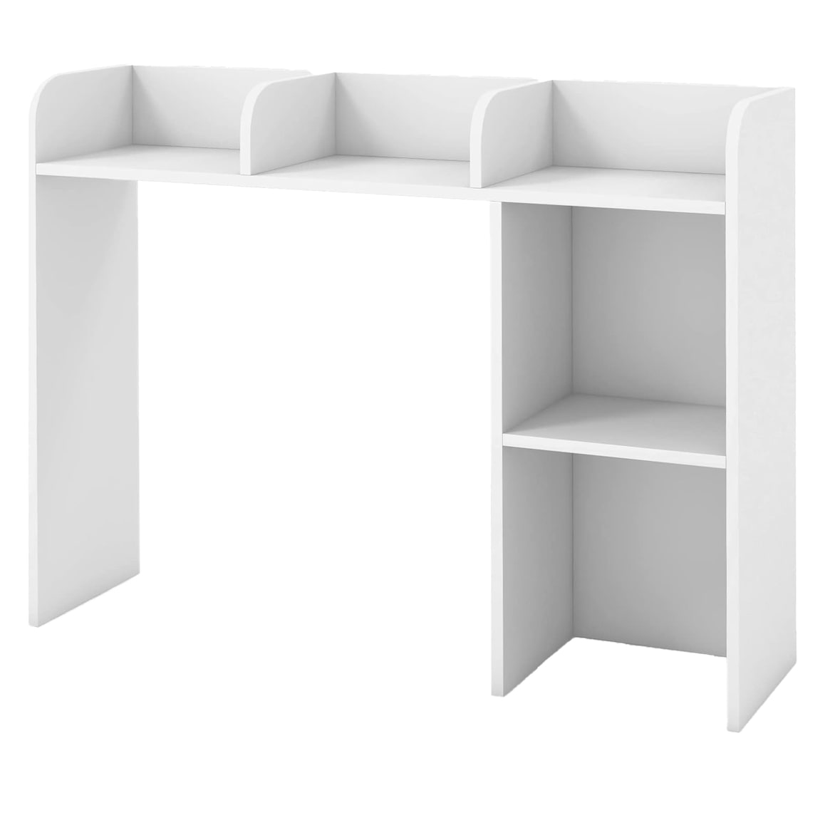 Prateleira de secretária COSTWAY, prateleira de mesa com 4 prateleiras e compartimento aberto, organizador de mesa multifuncional