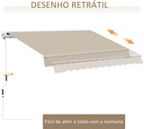 thumbnail of Toldo Manual Plegable de Aluminio con Manivela Terraza Balcón 395x245 cm Beige
