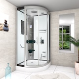 thumbnail of Dampfdusche Duschtempel Sauna Dusche Duschkabine D46-10T2-EC 90x90 cm mit 2K Scheiben Versiegelung