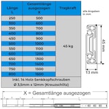 thumbnail of 1 Paar Schubladenschienen Vollauszug 45mm Länge 300mm SCHWARZ Schienen für Schubladen