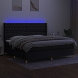 thumbnail of vidaXL Boxspringbett mit Matratze & LED Schwarz 200x200 cm Stoff