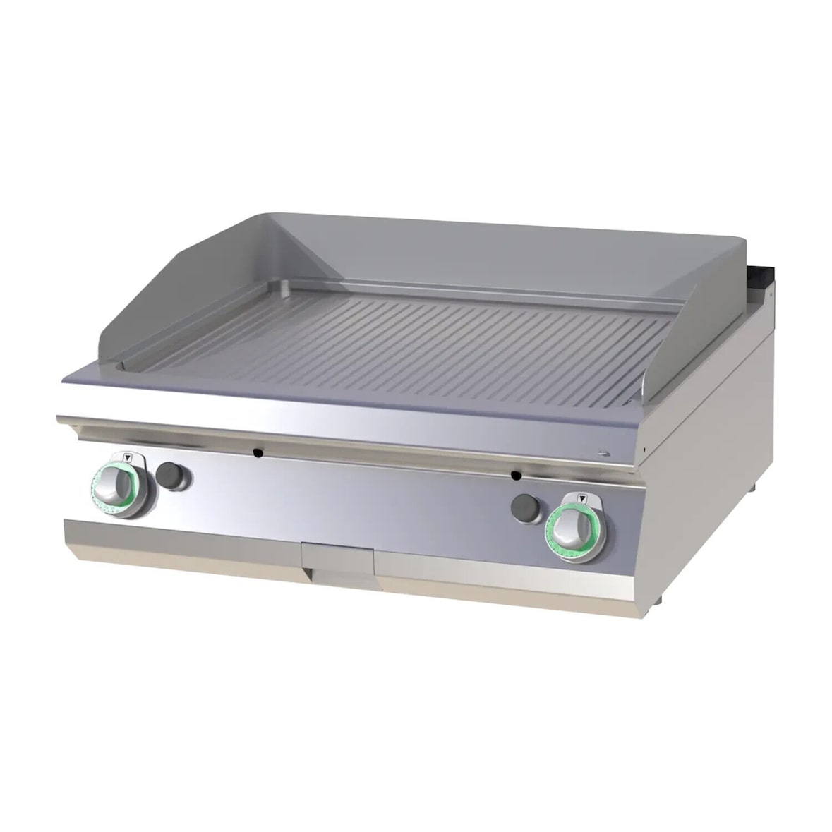 Gastro Gas-Griddleplatte gerillt Tischgerät Grillplatte Bratplatte 800x730x300 mm Edelstahl 14 kW