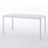 thumbnail of Gartenset mit rechteckigem Tisch aus Stahlstruktur und 6 stapelbaren Monoblock-Stühlen aus Harz – Thomas+Dafne–Weiß